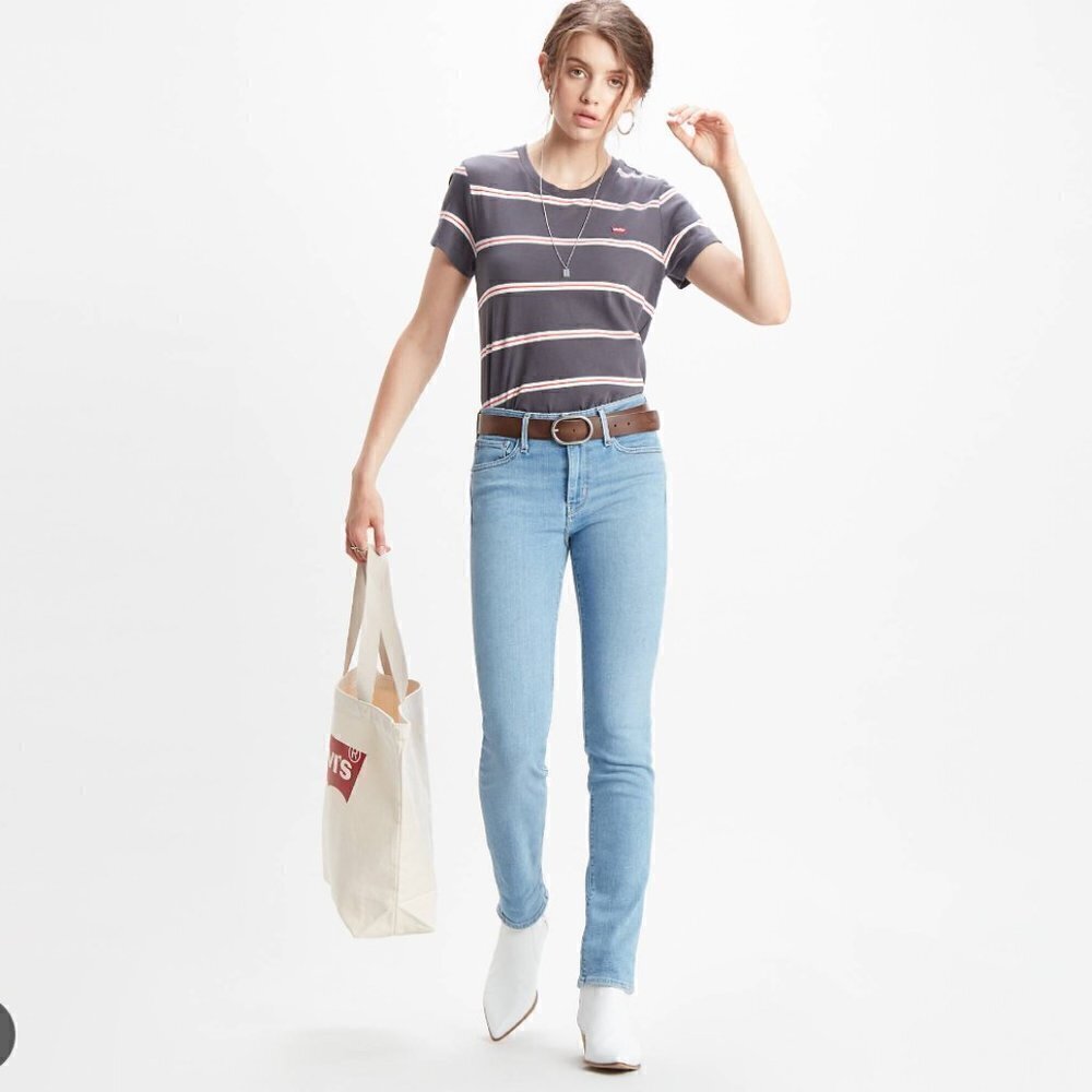 Levi's 712 Mid rise slim straight leg blue jeans size 30